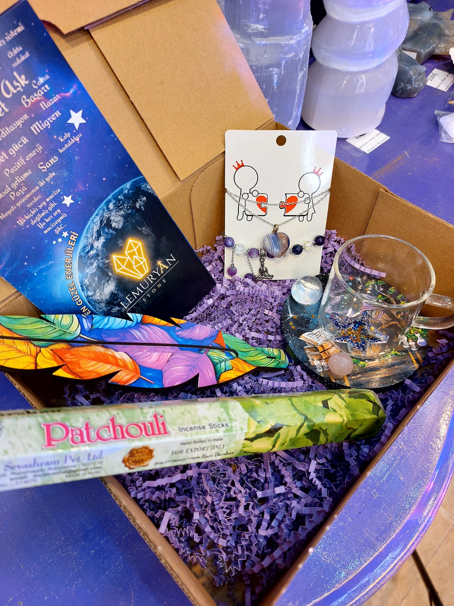 Sevgiliye Özel Enerji & Ritüel Kutusu (Mor Akik)