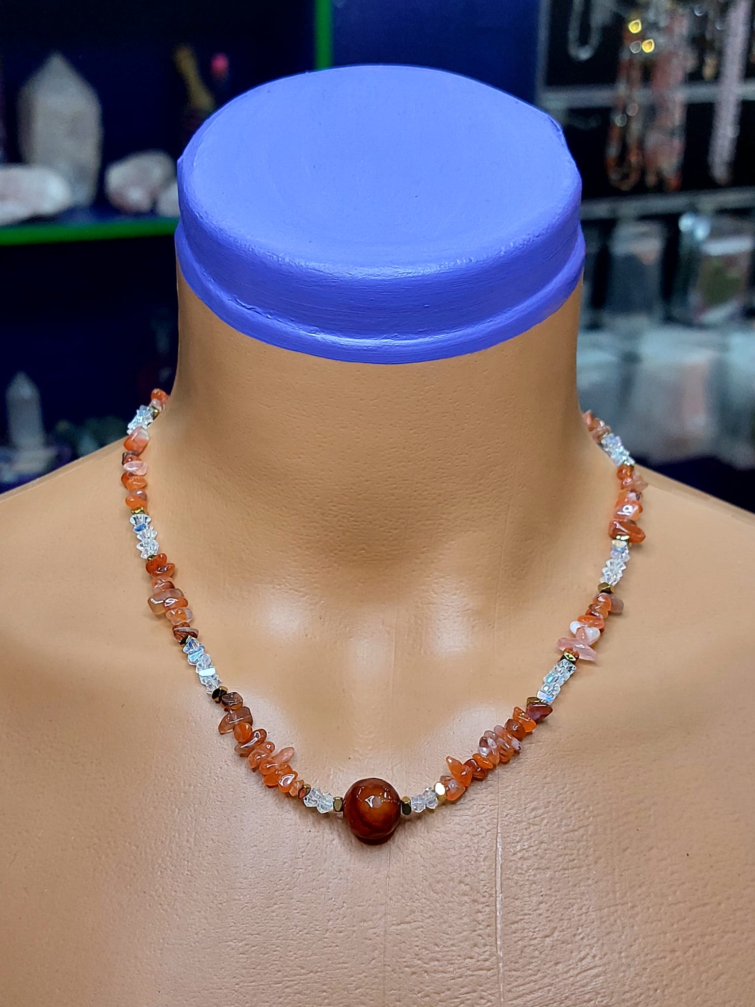 Akik Kadın Tasarım Minimal Kolye 