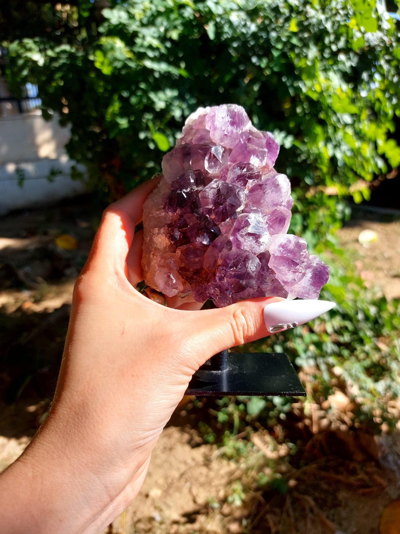 Ametist Metal Standlı Dekoratif Koleksiyonluk Kaya