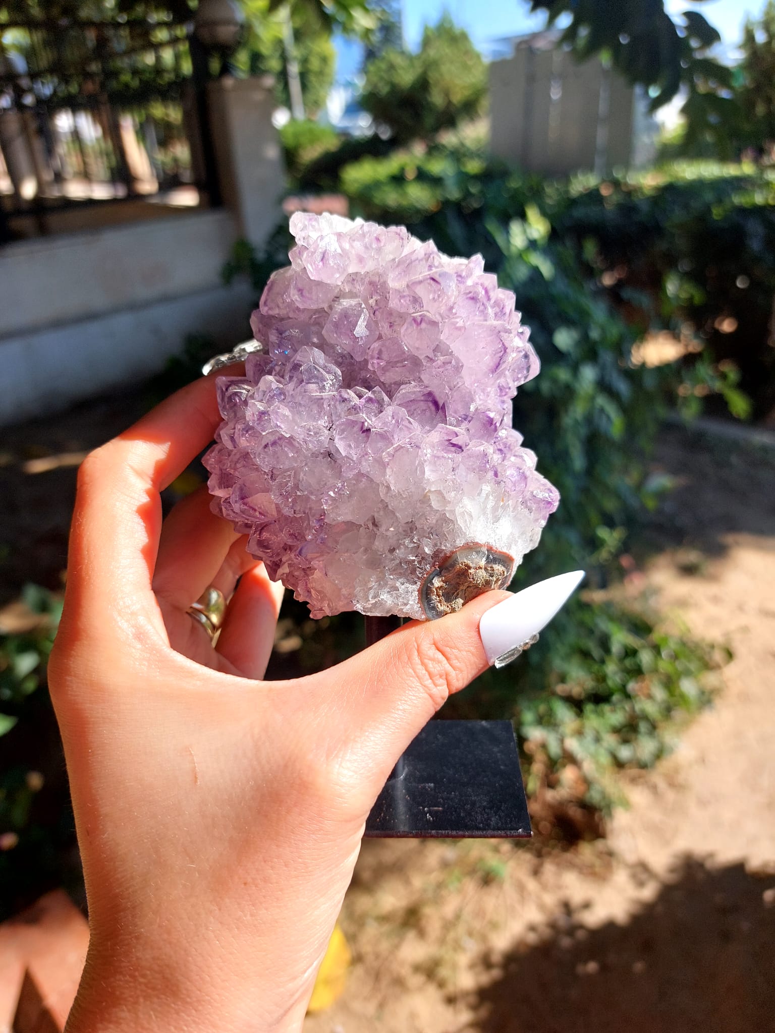 Ametist Metal Standlı Dekoratif Koleksiyonluk Kaya