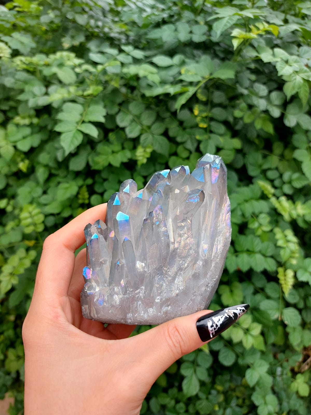 Rainbow Gri Titanyum Kuvars Koleksiyonluk Kaya