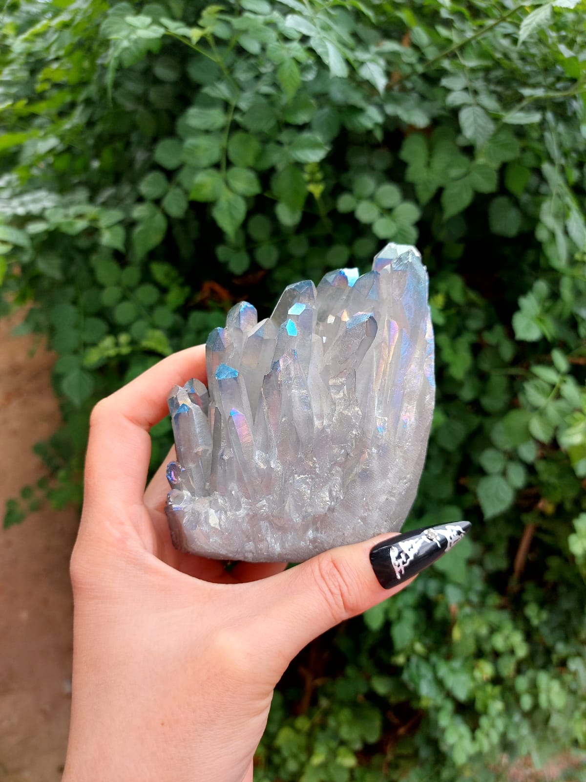 Rainbow Gri Titanyum Kuvars Koleksiyonluk Kaya