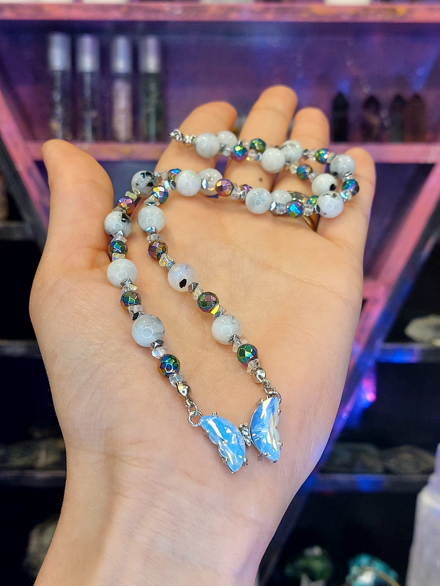 Aytaşı & Rainbow Hematit Kadın Tasarım Doğaltaş Kolye