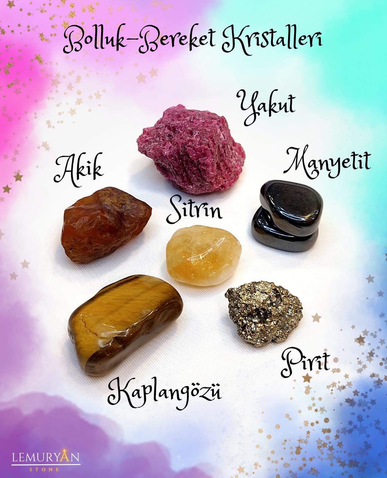 Bolluk - Bereket - Zenginlik Kristalleri Seti