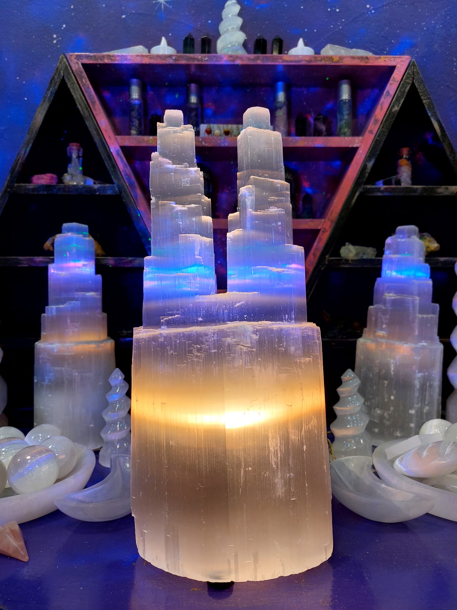 Selenit Çift Kule Enerji Lambası 