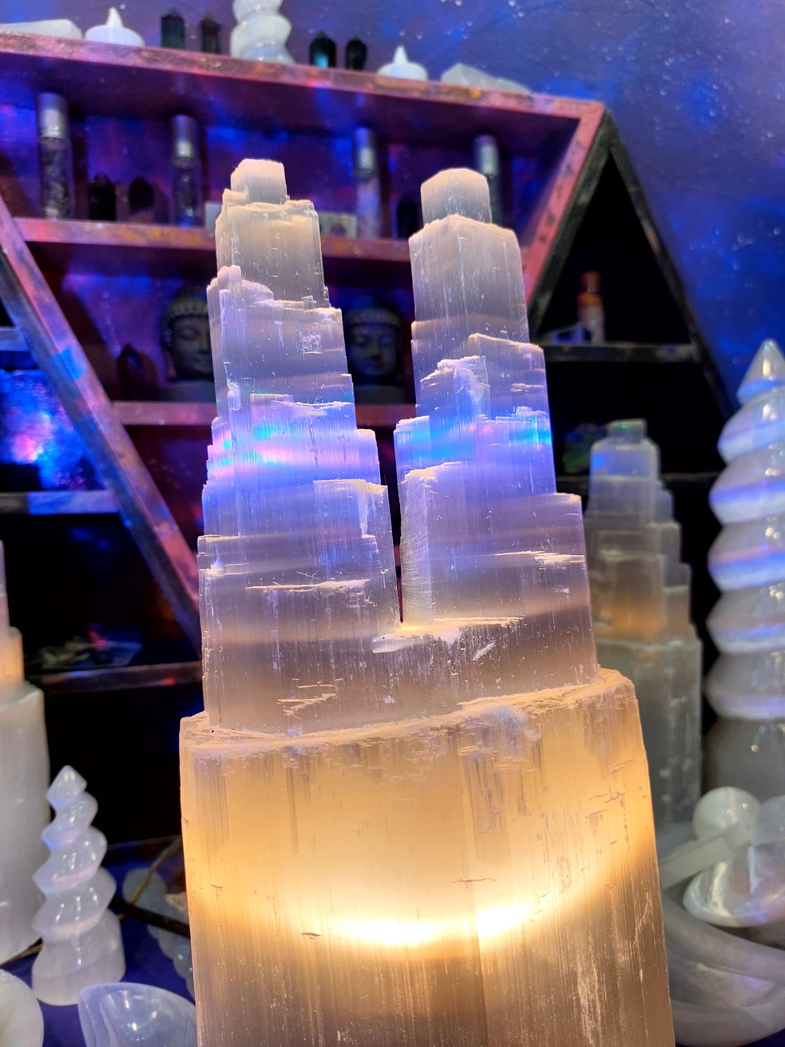 Selenit Çift Kule Enerji Lambası 