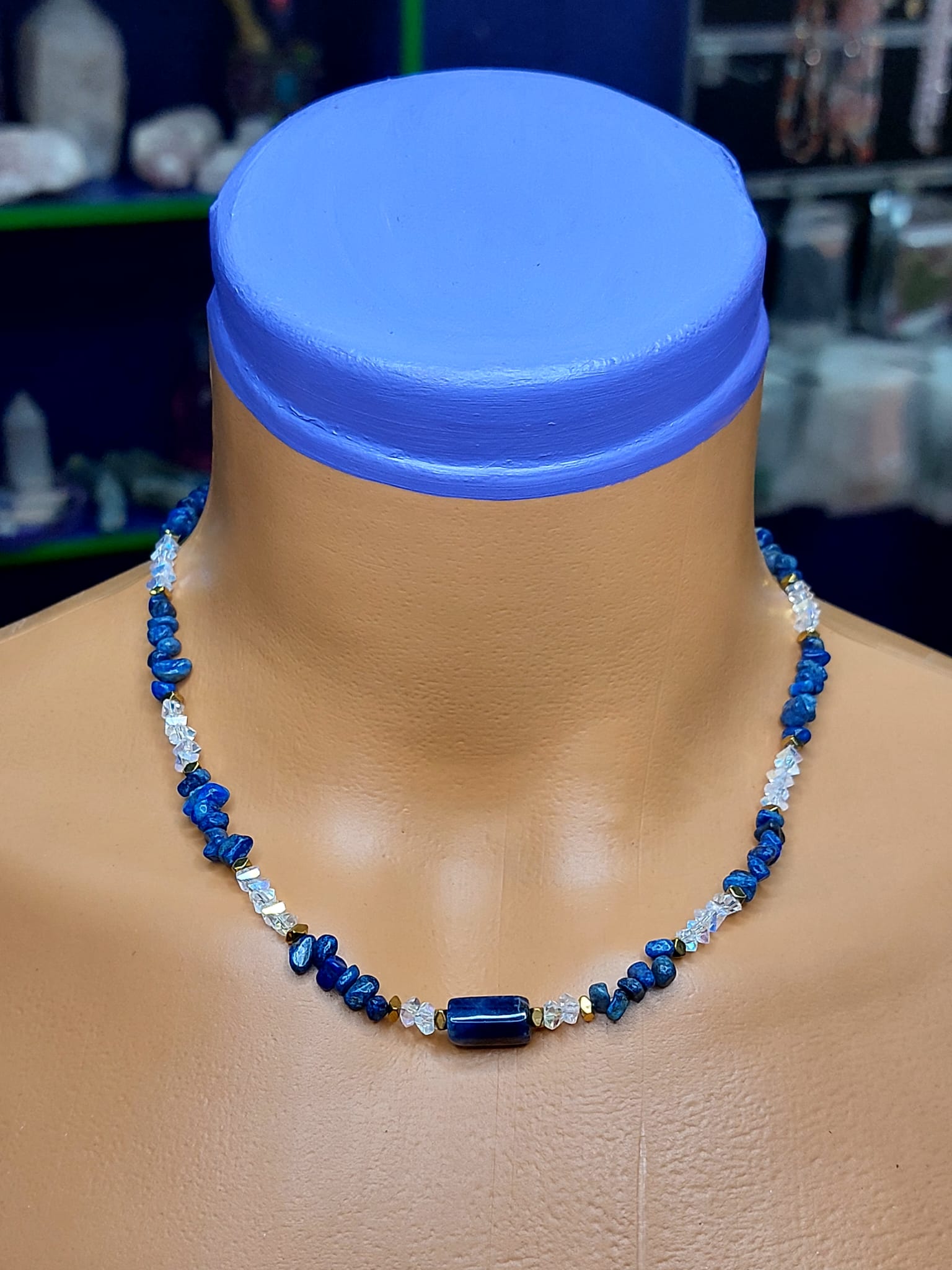 Lapis Lazuli & Sodalit Kadın Tasarım Minimal Kolye 