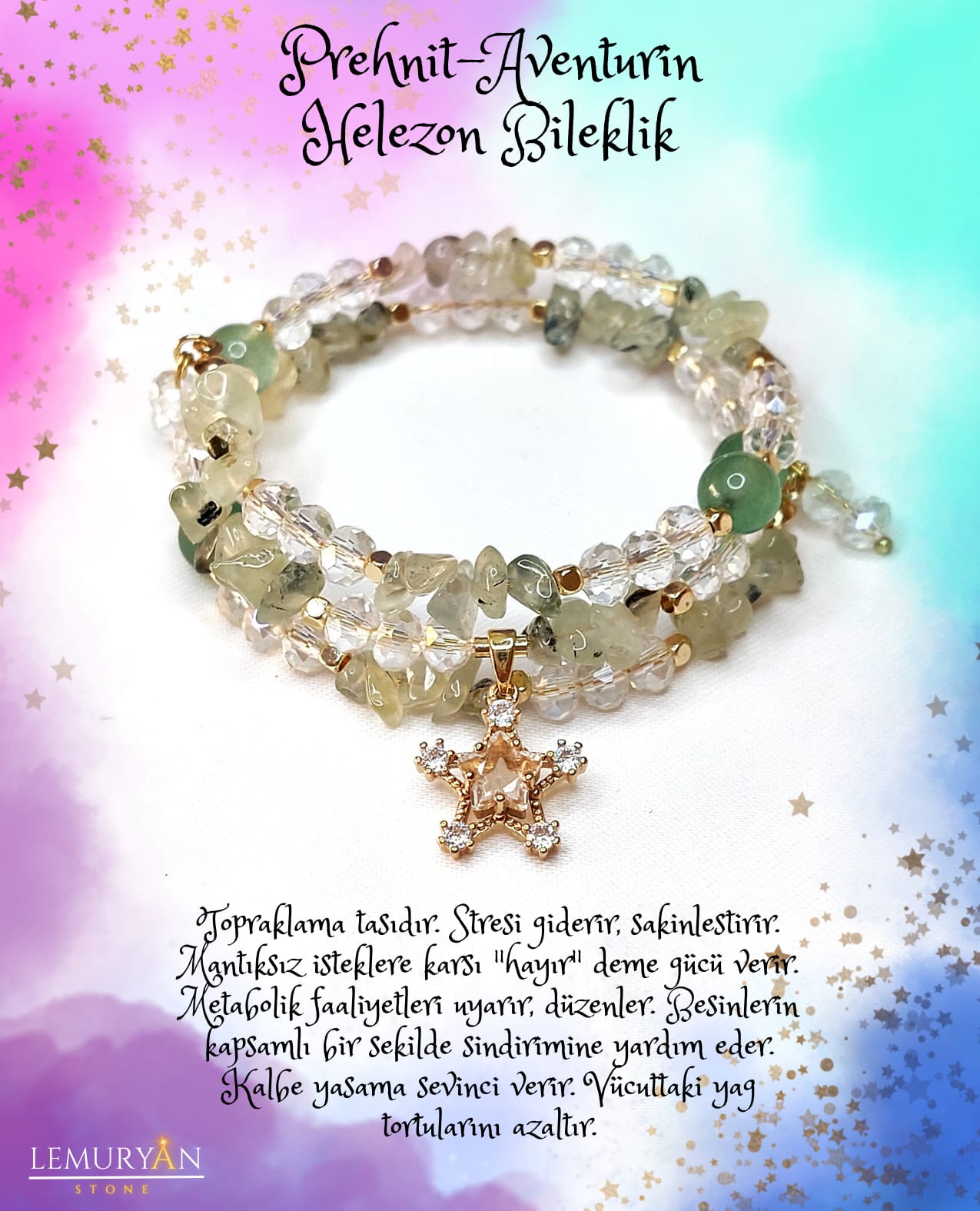 Aventurin & Prinayt Helezon Kadın Tasarım Bileklik