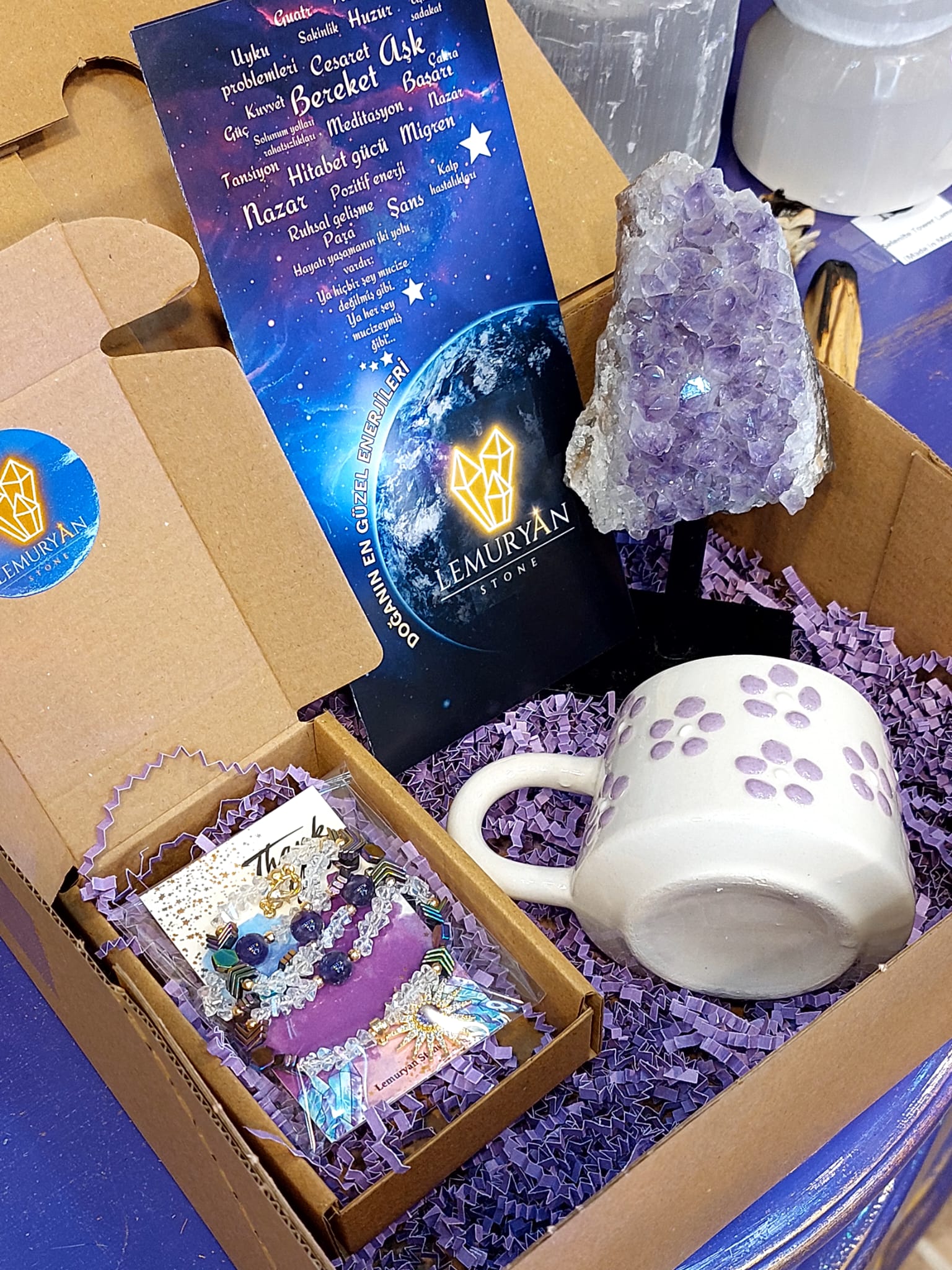 Ametist & Rainbow Hematit Özel Premium Hediye Seti