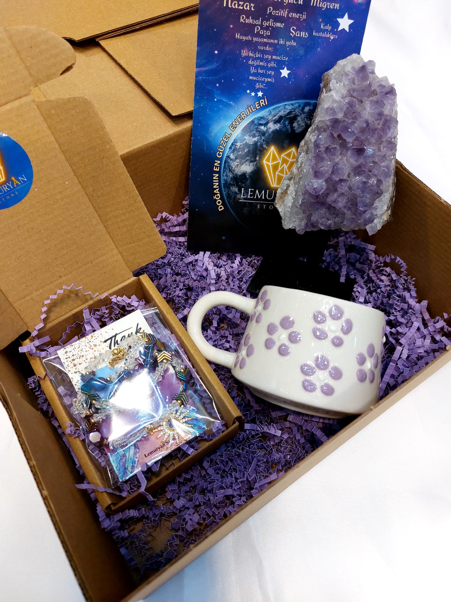 Ametist & Rainbow Hematit Özel Premium Hediye Seti