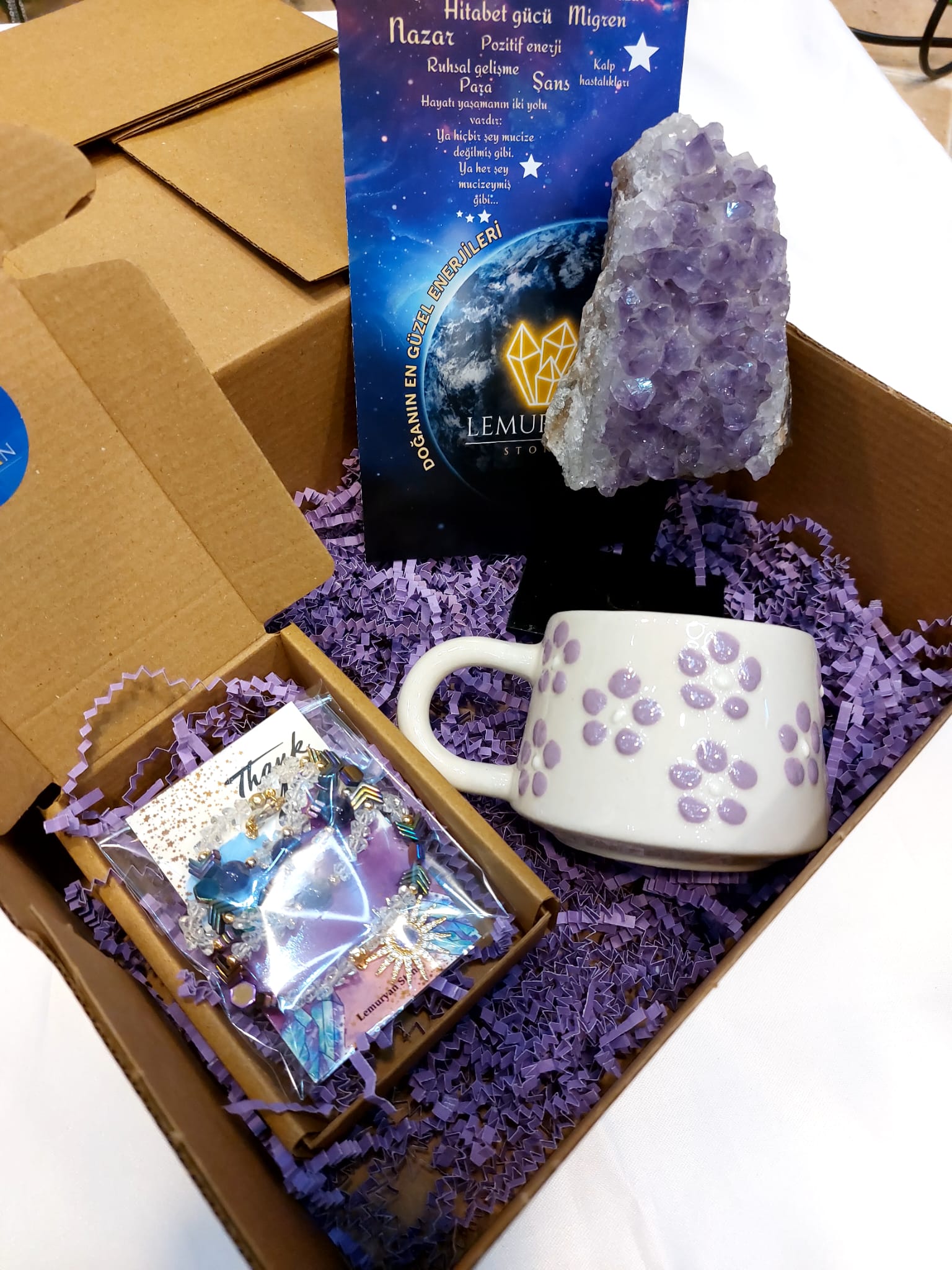 Ametist & Rainbow Hematit Özel Premium Hediye Seti