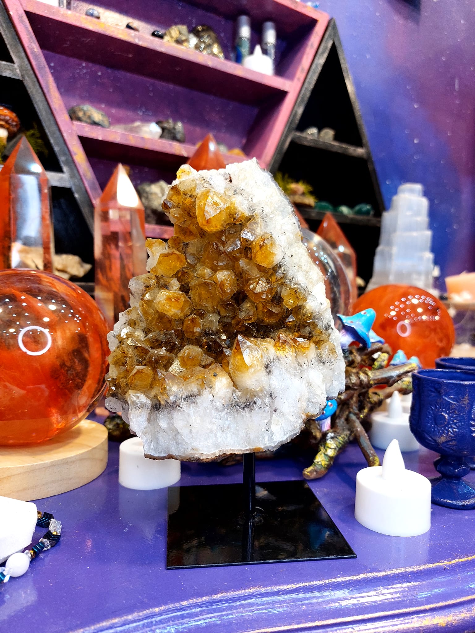 Sitrin Koleksiyonluk Standlı Doğal Kaya