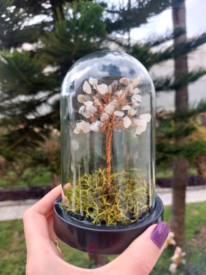 Altın Rutil Kuvars Fanus Hayat Ağacı 13cm