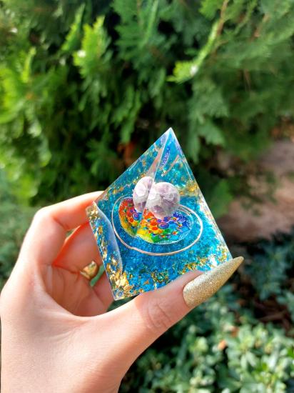 Ametist Flower Of Life Lotus Orgonit Piramit
