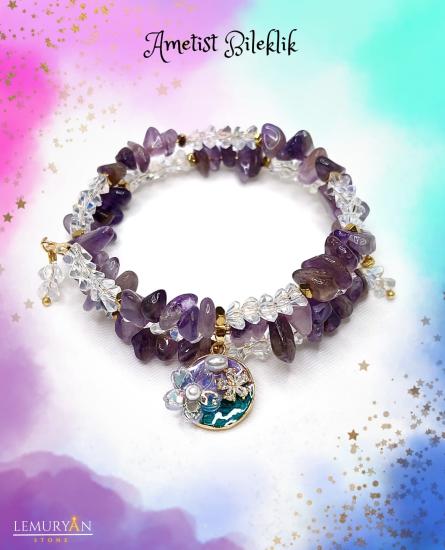 Ametist Kadın Tasarım Helezon Bileklik