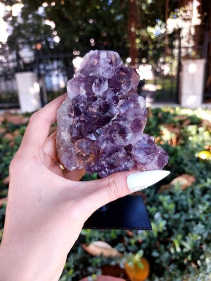 Ametist Metal Standlı Dekoratif Koleksiyonluk Kaya