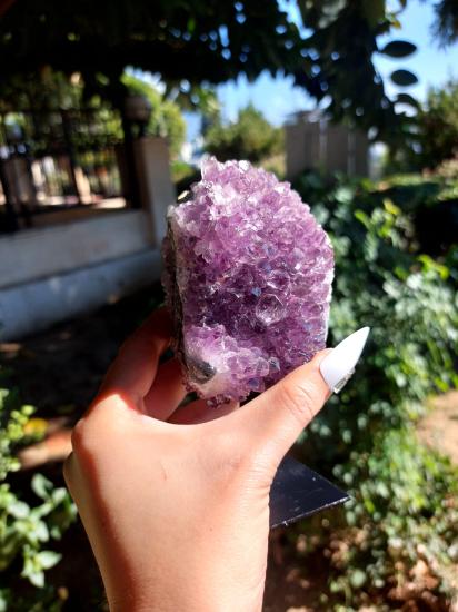 Ametist Metal Standlı Dekoratif Koleksiyonluk Kaya