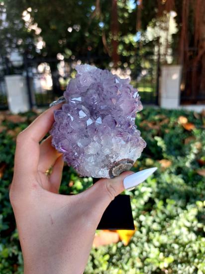 Ametist Metal Standlı Dekoratif Koleksiyonluk Kaya