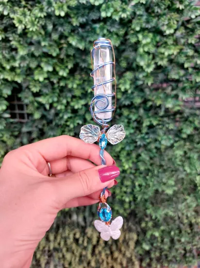 Kristal Kuvars Blue Bakır Değnek
