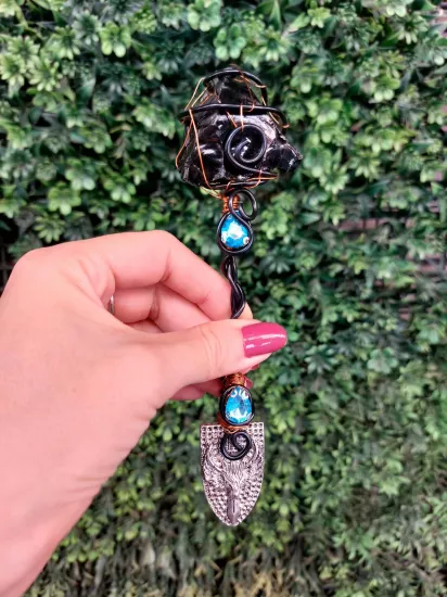 Dark Black Obsidyen Wand