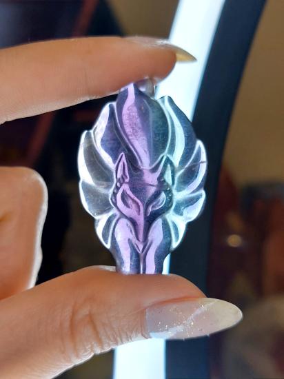 Doğal Florit Tilki Obje – El Yapımı Kristal Oyma Taş, Spiritüel Enerji Tılsımı
