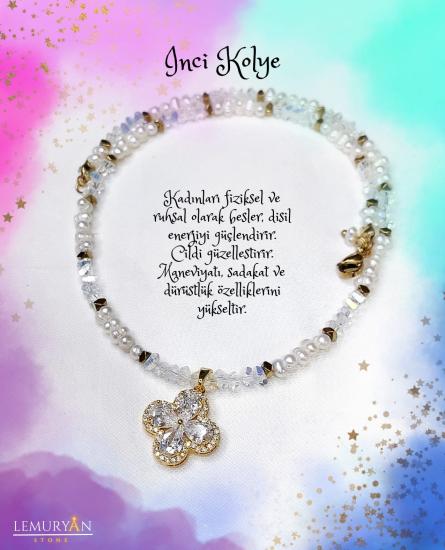 Orijinal İnci Minimal Kadın Tasarım Doğaltaş Kolye