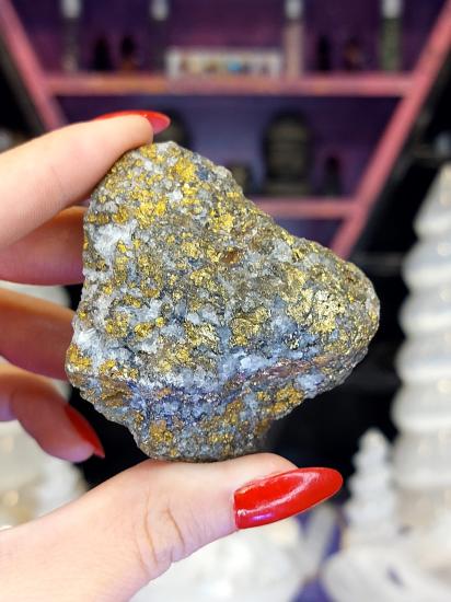 Doğal Kalkopirit Tamburlu Kayaç