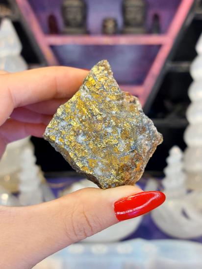 Doğal Kalkopirit Tamburlu Kayaç