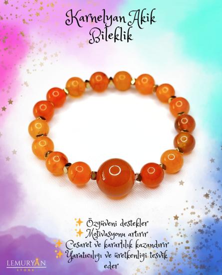 Karnelyan Akik  Bileklik