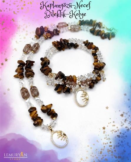 Kaplangözü & Necef Kadın Tasarım Doğaltaş Kolye - Bileklik Seti
