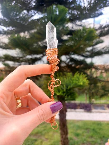 Kristal Kuvars Bakır Enerji Değneği