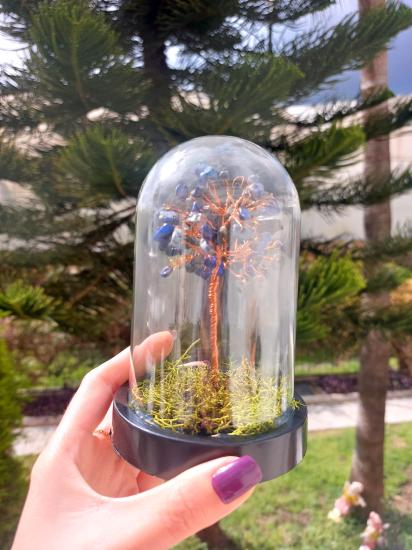 Lapis Lazuli Fanus Hayat Ağacı 13cm