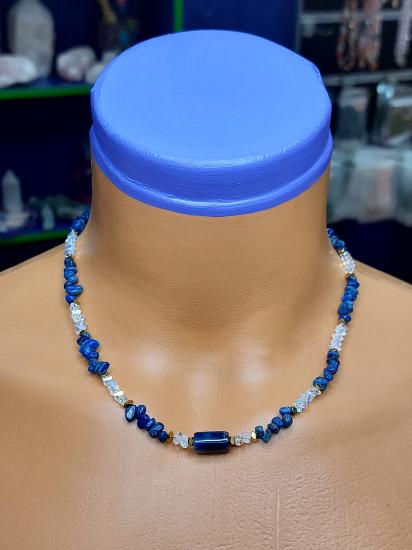 Lapis Lazuli & Sodalit Kadın Tasarım Minimal Kolye 