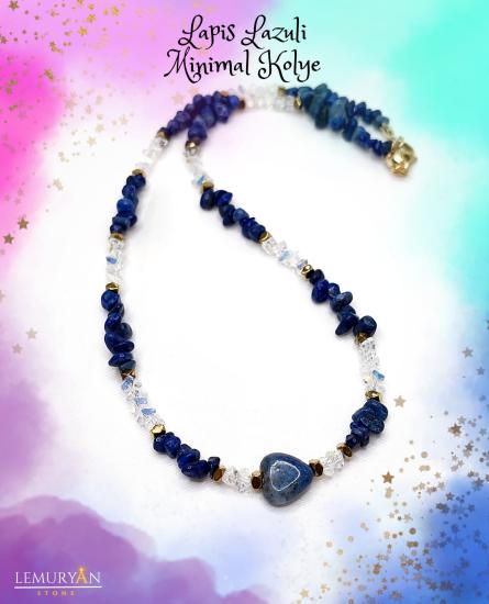 Lapis Lazuli Kadın Tasarım Minimal Kolye 