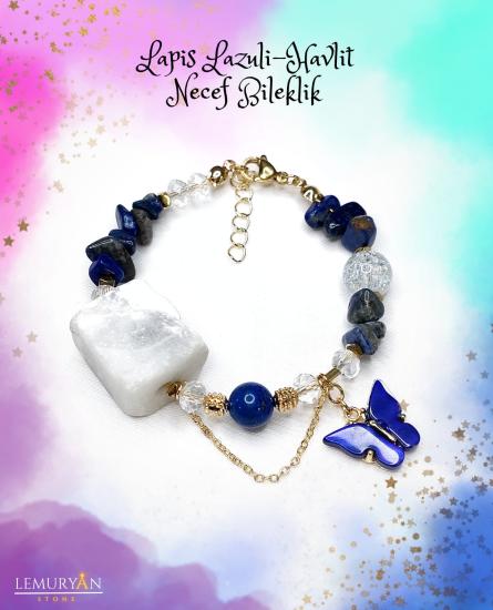 Lapis Lazuli - Havlit - Necef Taşı Kadın Tasarım Doğaltaş Bileklik
