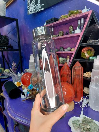 Pembe Kuvars Kristal Cam Su Matarası 