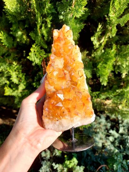 Sitrin Metal Standlı Koleksiyonluk Kaya