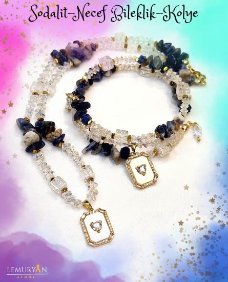 Sodalit  Kadın Tasarım Kolye ve Bileklik Seti