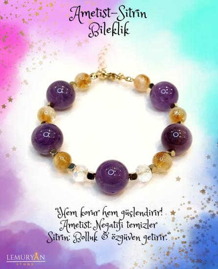 Ametist & Sitrin  Özel Tasarım Bileklik