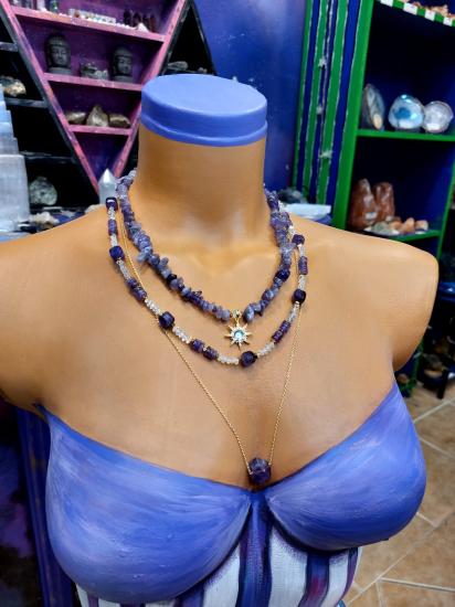 Ametist Özel Seri Kadın Tasarım Doğaltaş Kolye