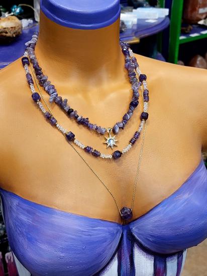 Ametist Özel Seri Kadın Tasarım Doğaltaş Kolye