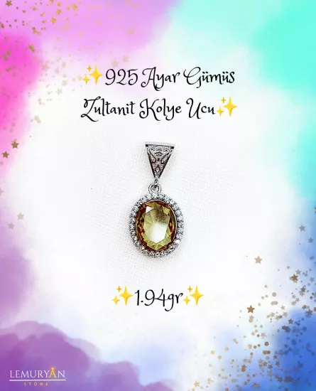 925 Ayar Gümüş Zultanit Kolye Ucu