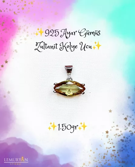925 Ayar Gümüş Zultanit Kolye Ucu