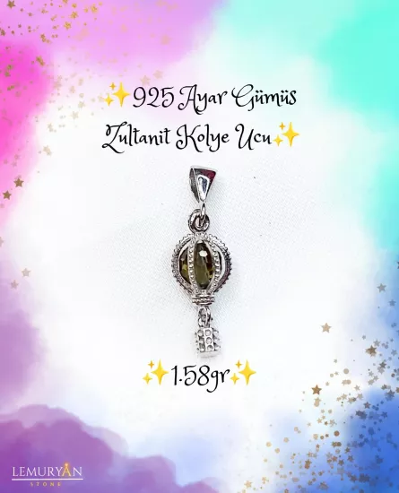 925 Ayar Gümüş Zultanit Kolye Ucu