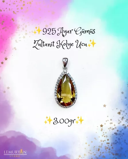 925 Ayar Gümüş Zultanit Kolye Ucu