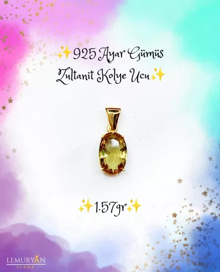925 Ayar Gümüş Zultanit Kolye Ucu
