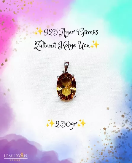 925 Ayar Gümüş Zultanit Kolye Ucu