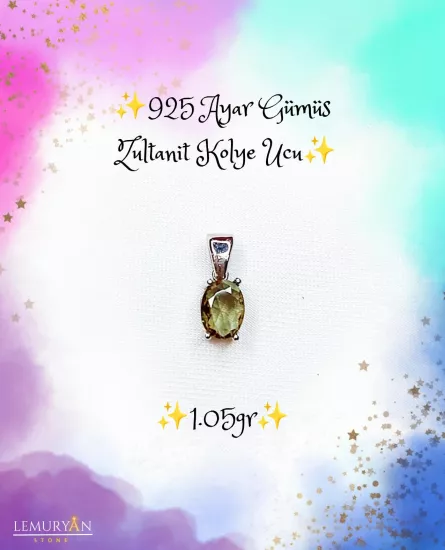 925 Ayar Gümüş Zultanit Kolye Ucu