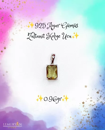 925 Ayar Gümüş Zultanit Kolye Ucu