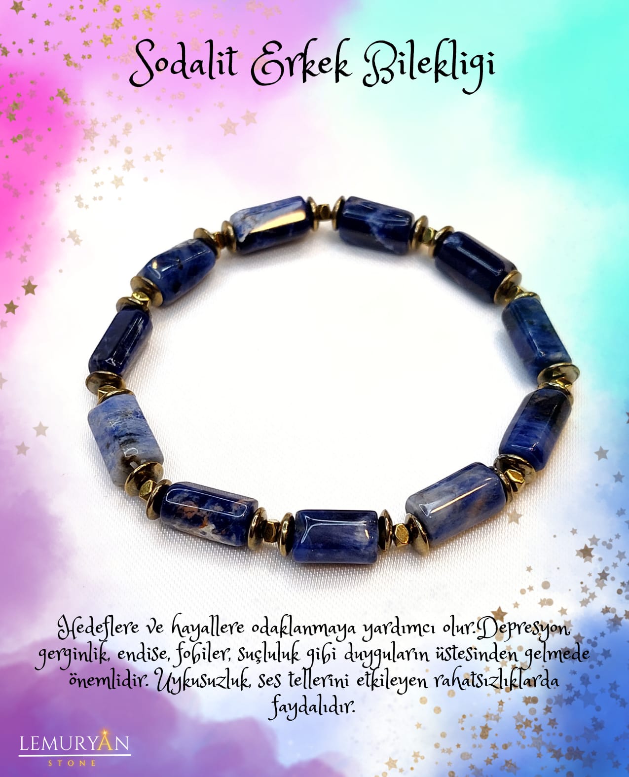 Sodalit Erkek Tasarım Bileklik